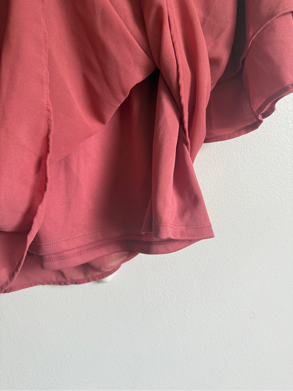 Monteau Ruffled Neck Tiered-Sleeve Blouse - Rose - Picture 6 of 7